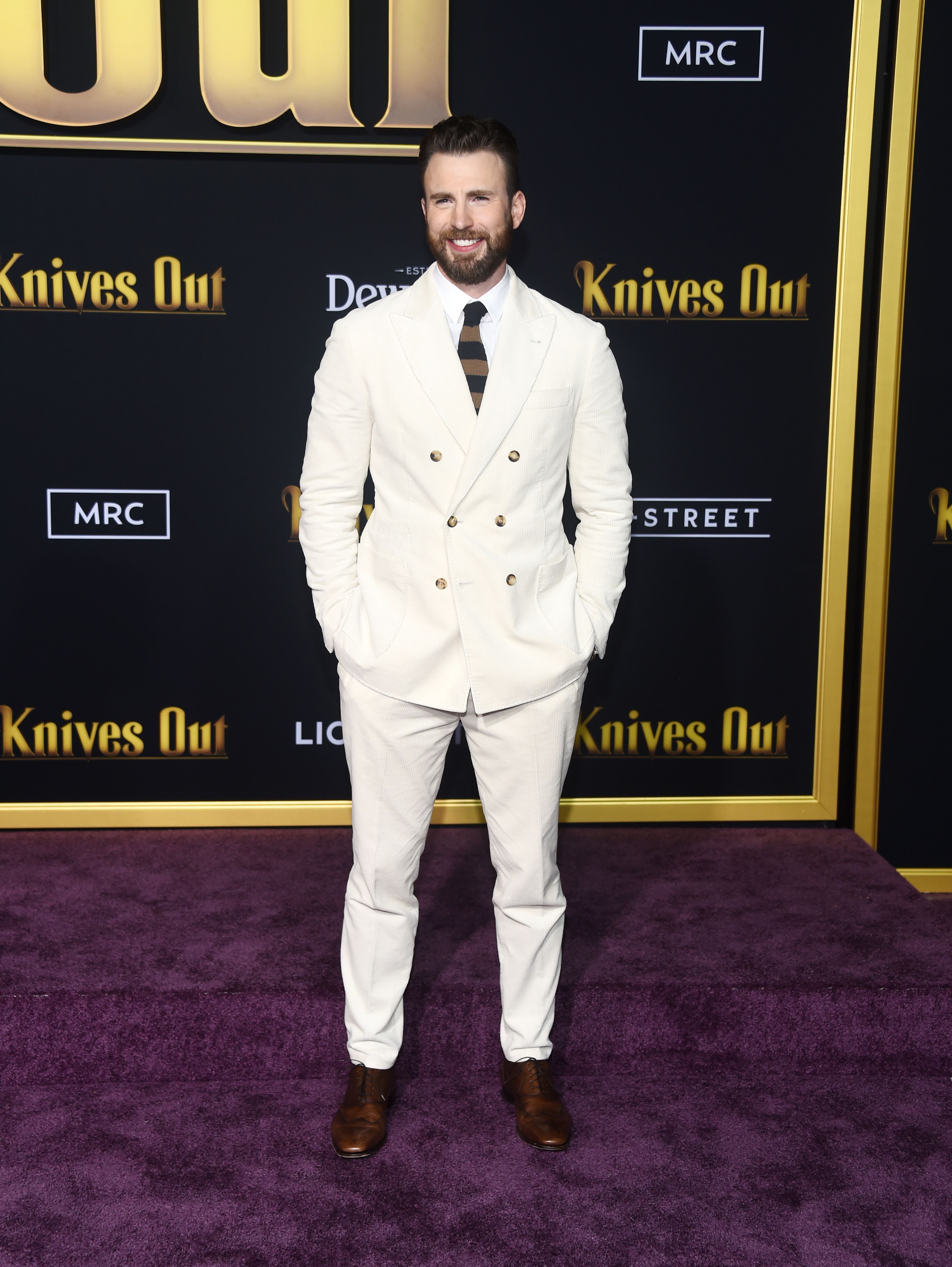 Jason Sudeikis' Emmys 2021 suit compared to Chris Evans' Oscars look